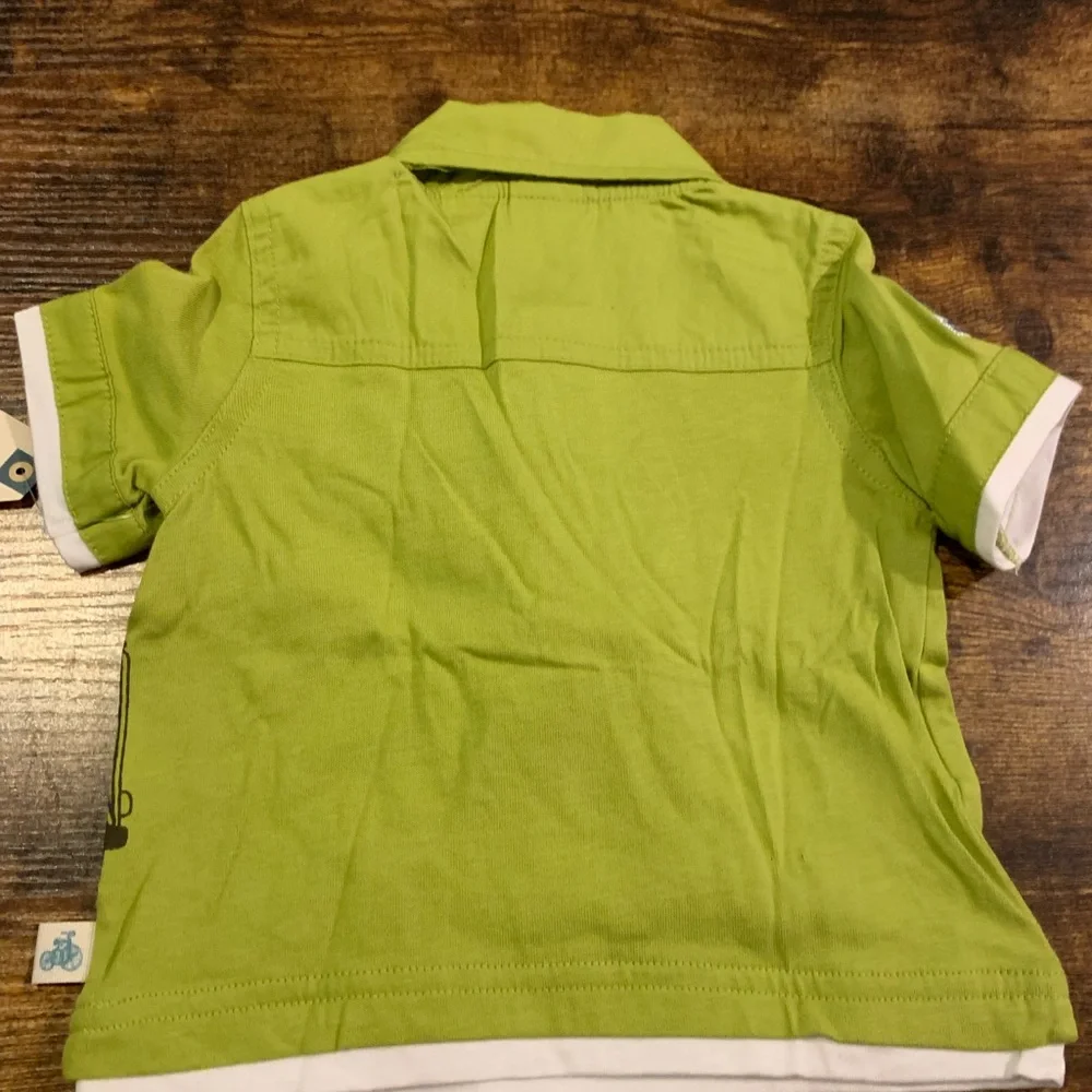 Baby‎ Boys Route 66  Button Short Sleeve Shirt Top Beach Patrol New Size 3-6 MO